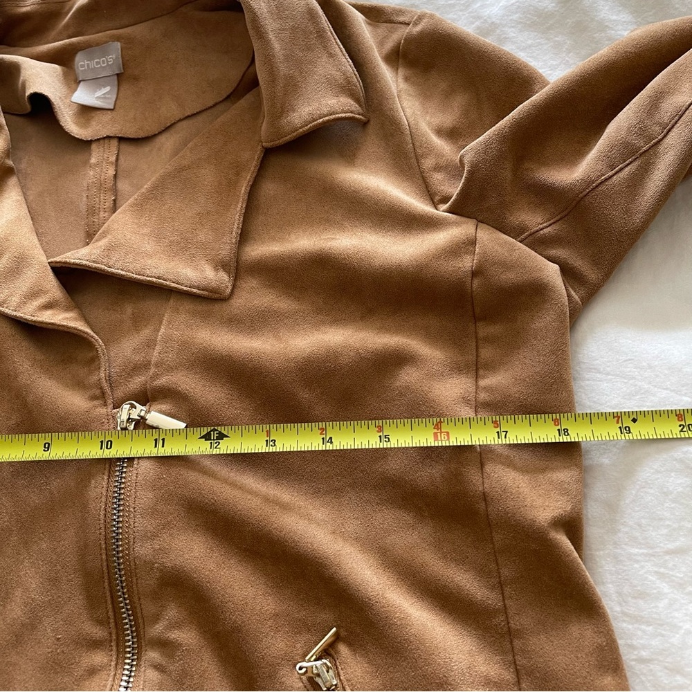 Petite Faux-Suede Moto‎ Camel Jacket - Picture 13 of 16